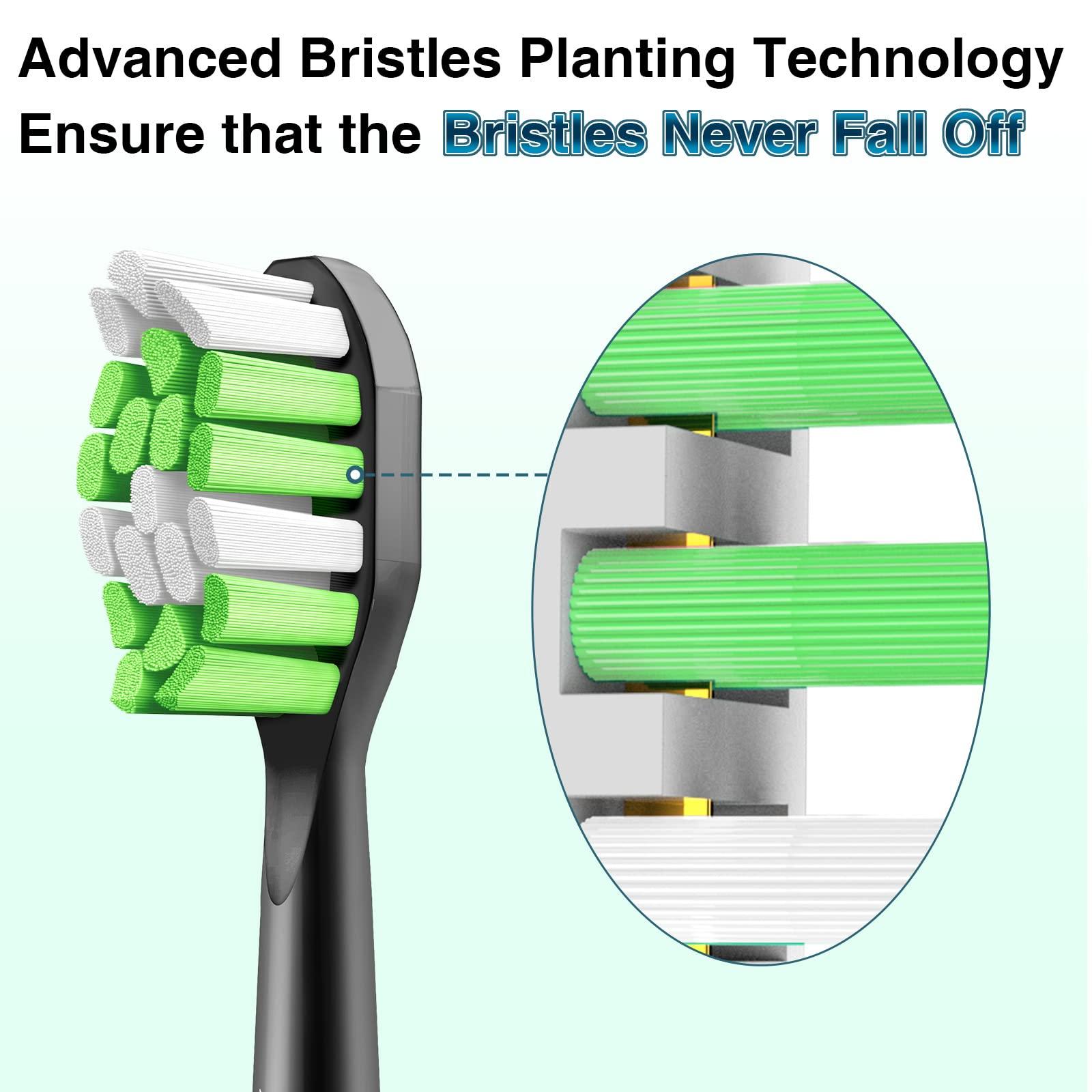 Aoremon Aoremon Replacement Toothbrush Heads for Philips Sonicare Diamondclean HX6062/95 Black, 10 Pack