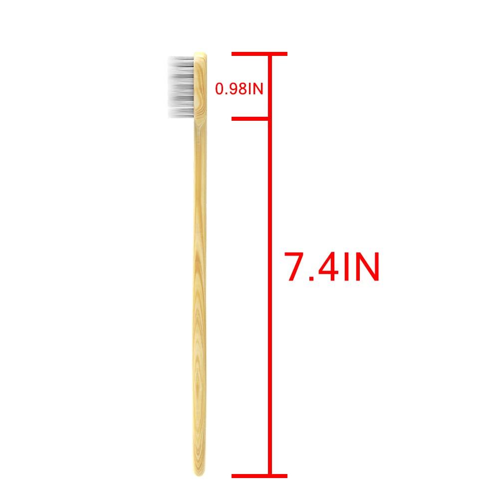 N-amboo N-amboo Super Soft Toothbrush Bamoo Toothbrush 10000 Nano Bristles White Extra Soft Bristles Pack of 8