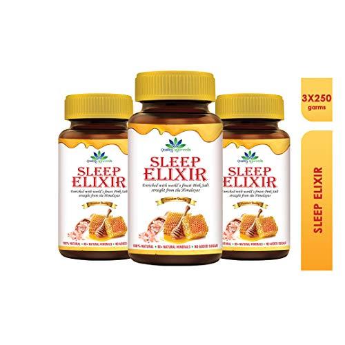 Quality Ayurveda Quality Ayurveda Sleep Elixir Raw Honey With Pink Himalayan Salt For Better & Sound Sleep Pack of 3