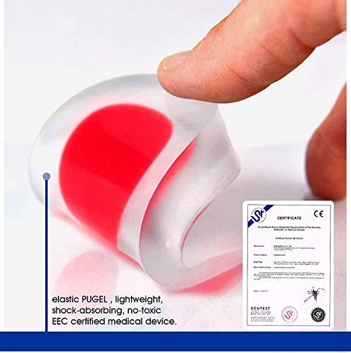 ENERFOOT 3 Pair Gel Heel Cups Plantar Fasciitis Inserts - Silicone Gel Heel Pads for Heel Pain, Bone Spur & Achilles Pain, Gel Heel Cushions and Cups, Pad & Shock Absorbing Support(Red Small)