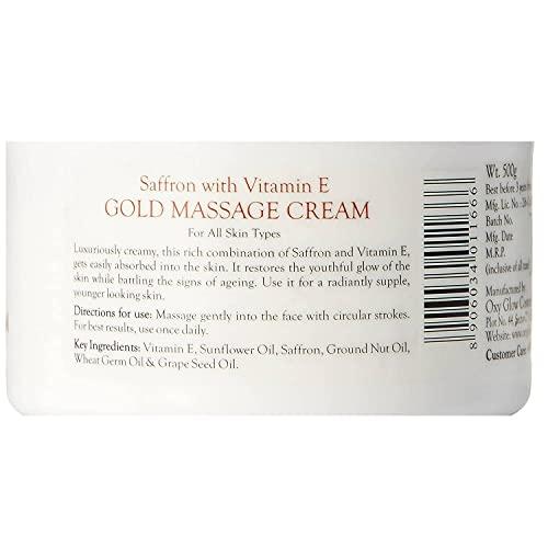 Oxyglow Oxyglow Saffron with Vitamin E Gold Massage Cream, 500g,White