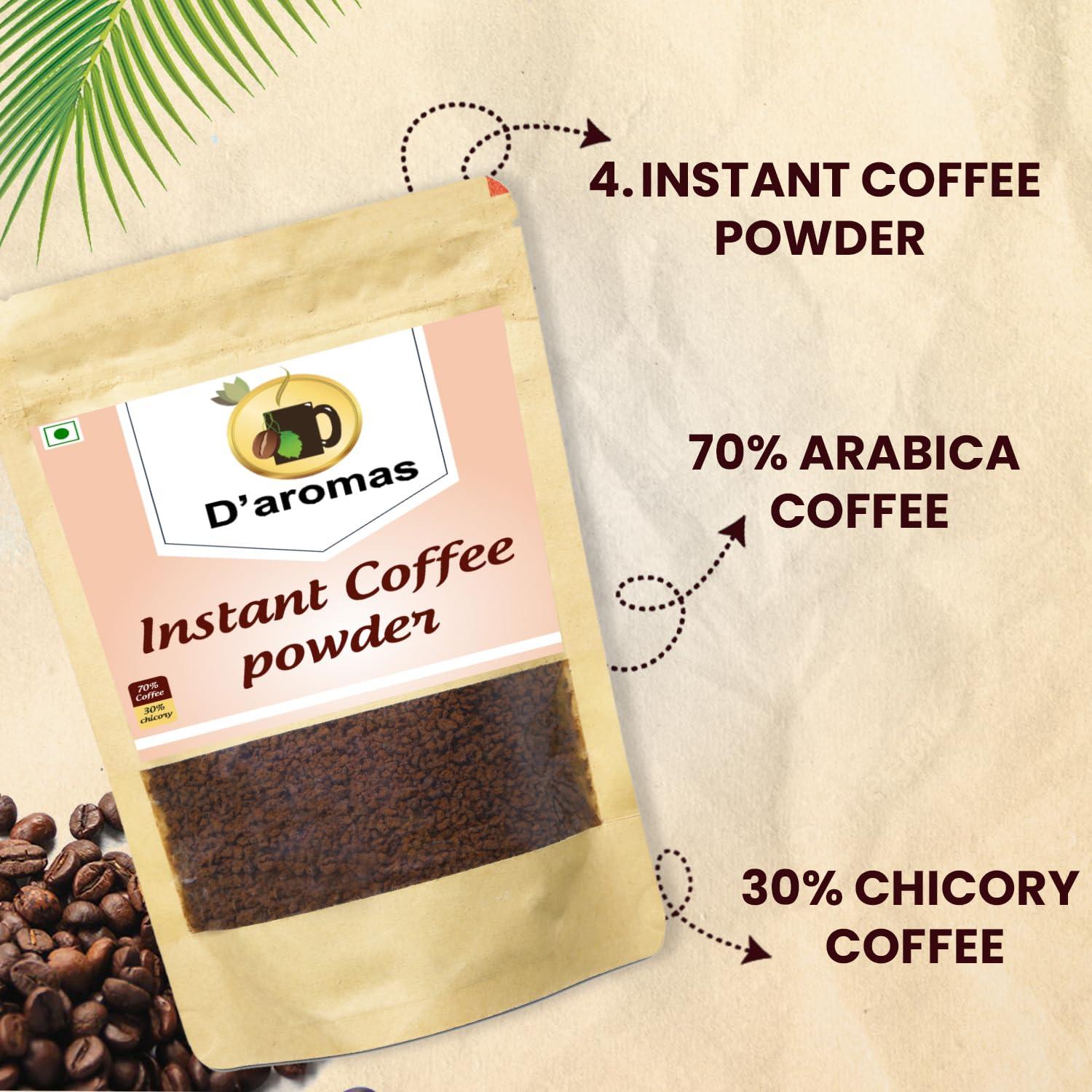 D\'aromas D\'aromas 70% Coffee 30% Chicory Coffee Powder 1kg| Instant Coffee Powder|Rich Aroma with Bold Taste