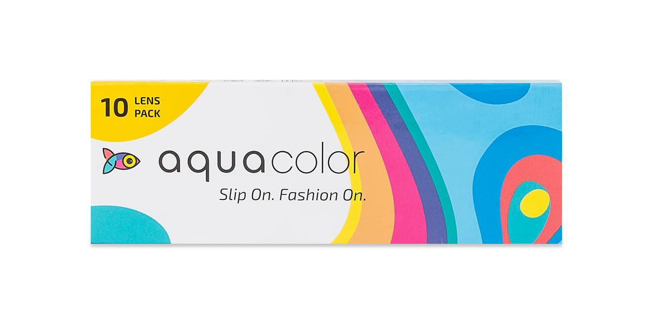 AQUALENS CONTACT LENSES Aquacolor Daily Disposable Colored Lenses with 0 Power - Peacock Green - (10 Lens/Box)