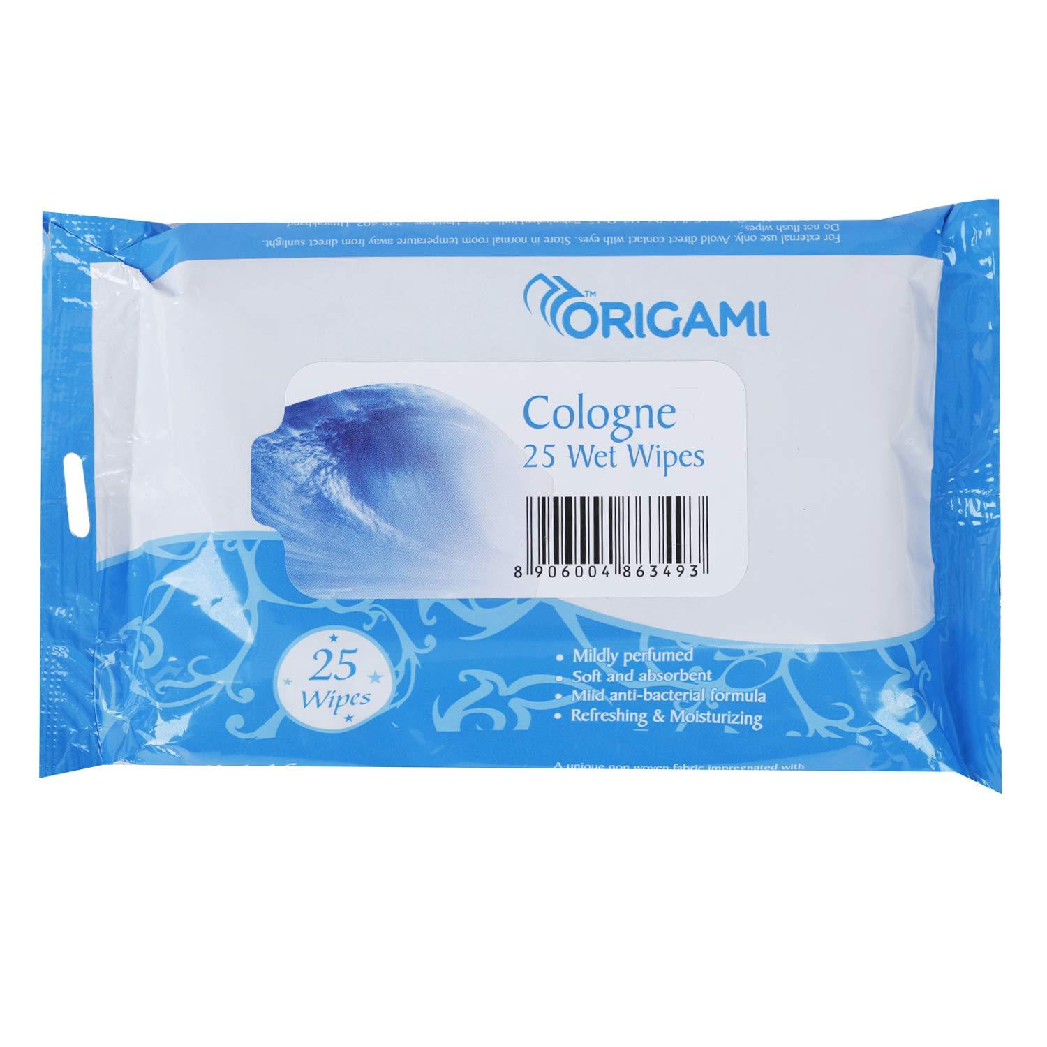 Origami Origami Wet Wipes/Wet Tissue/Wet Facial Tissue - 15 x 20 cm - 25 Pulls Per Pack - Pack of 6-150 Wipes - Assorted Fragrances