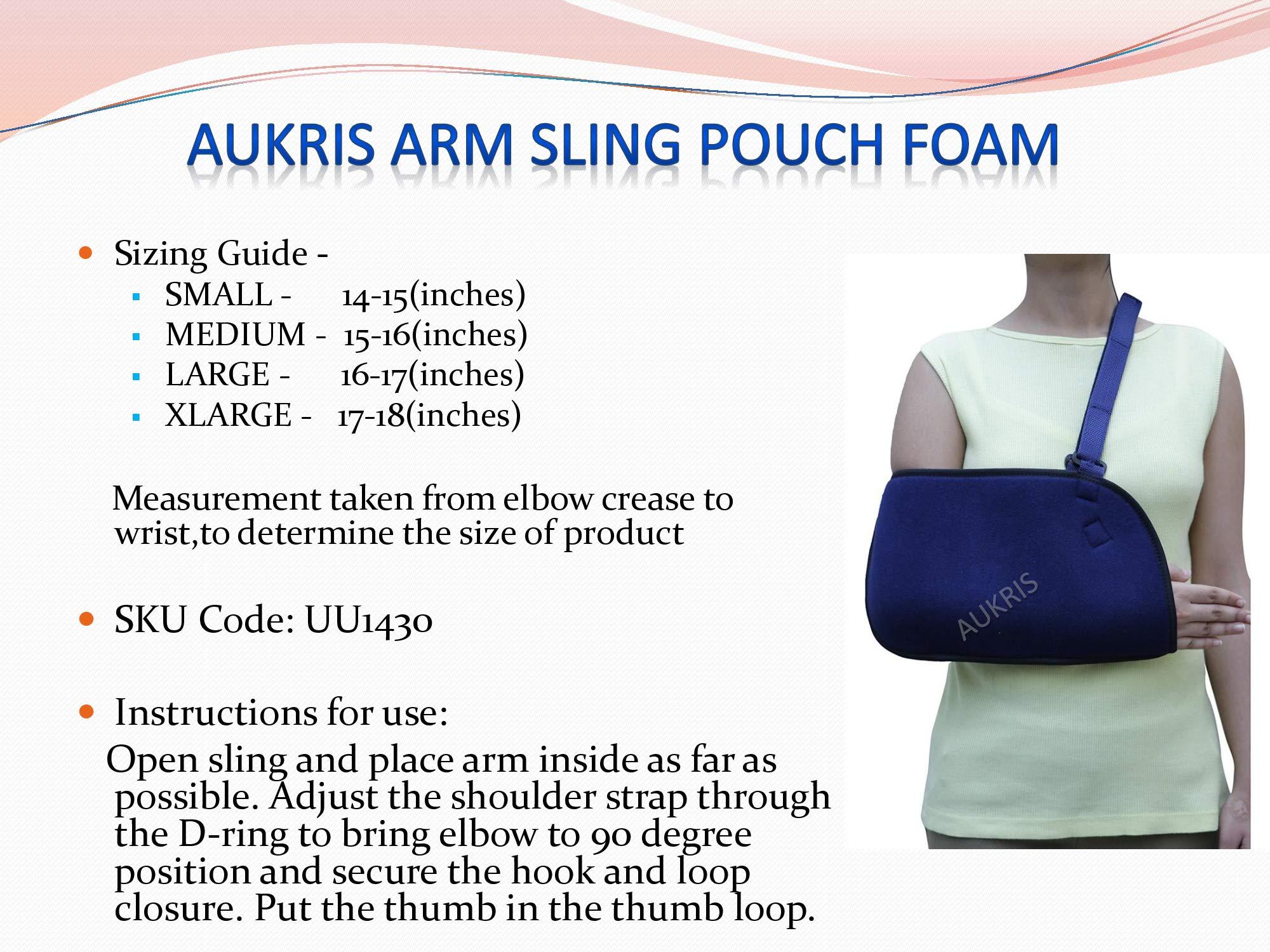AUKRIS AUKRIS Arm Sling Pouch Foam for arm, shoulder, wrist, hand support - Small, Blue