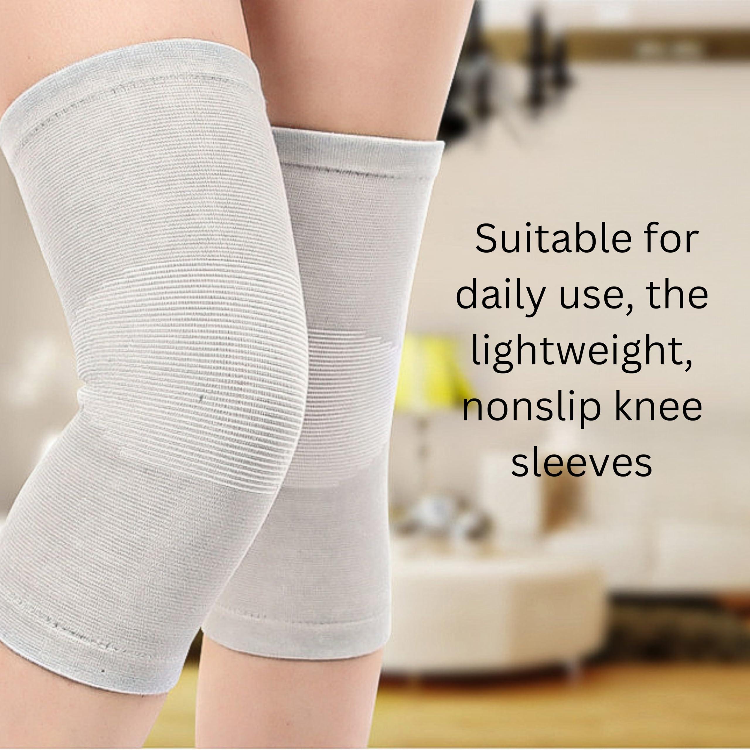 Wonder Care Wonder Care Bamboo Knee Sleeves for Men/Women, Knee Support for Running, Gym, Badminton, Sports, Compression Knee Sleeves, Perfect Knee Brace for Knee Pain and Enhanced Comfort (Large)