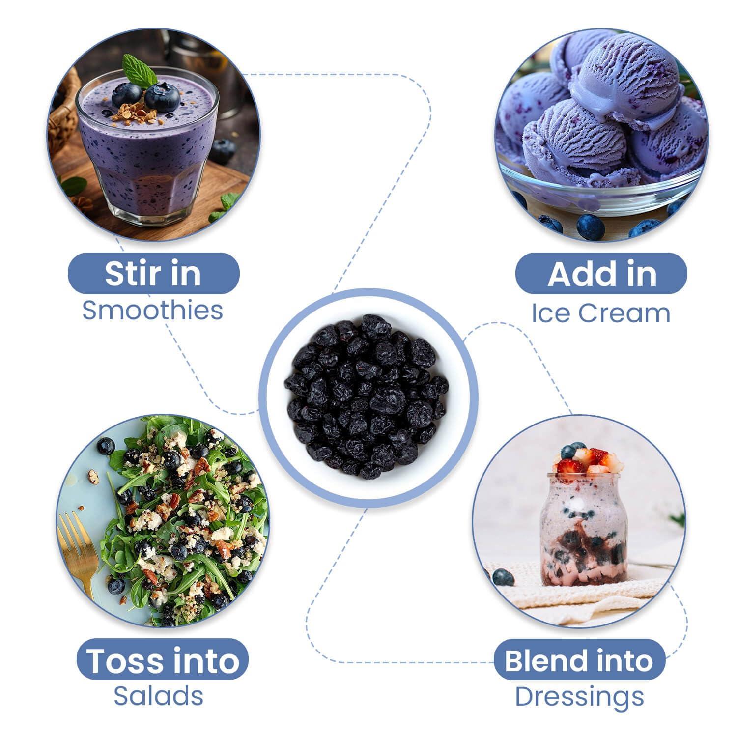 Nutraj Nutraj Dried Whole American Blueberries | No Added Preservatives | Blueberry 200g Pouch | Rich in Calcium and Vitamin K | Vegan, Non-GMO | Ideal For Snacking | Berries | Pack of 1