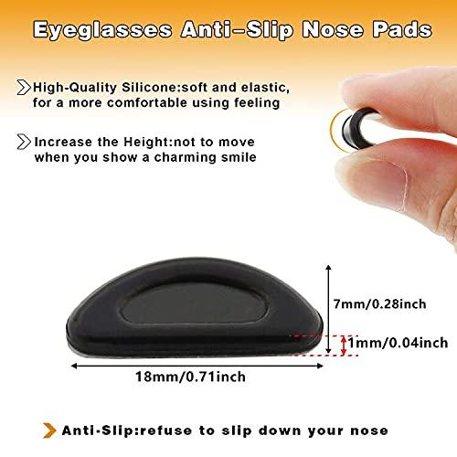 SMARTTOP SMARTTOP Adhesive Nose Pad, 12 Pairs Eyeglass Nose Pads Stick On Silicone Anti-Slip for Glasses Sunglasses Thin Nose Pads Eyeglasses (6-Black & 6-Clear)