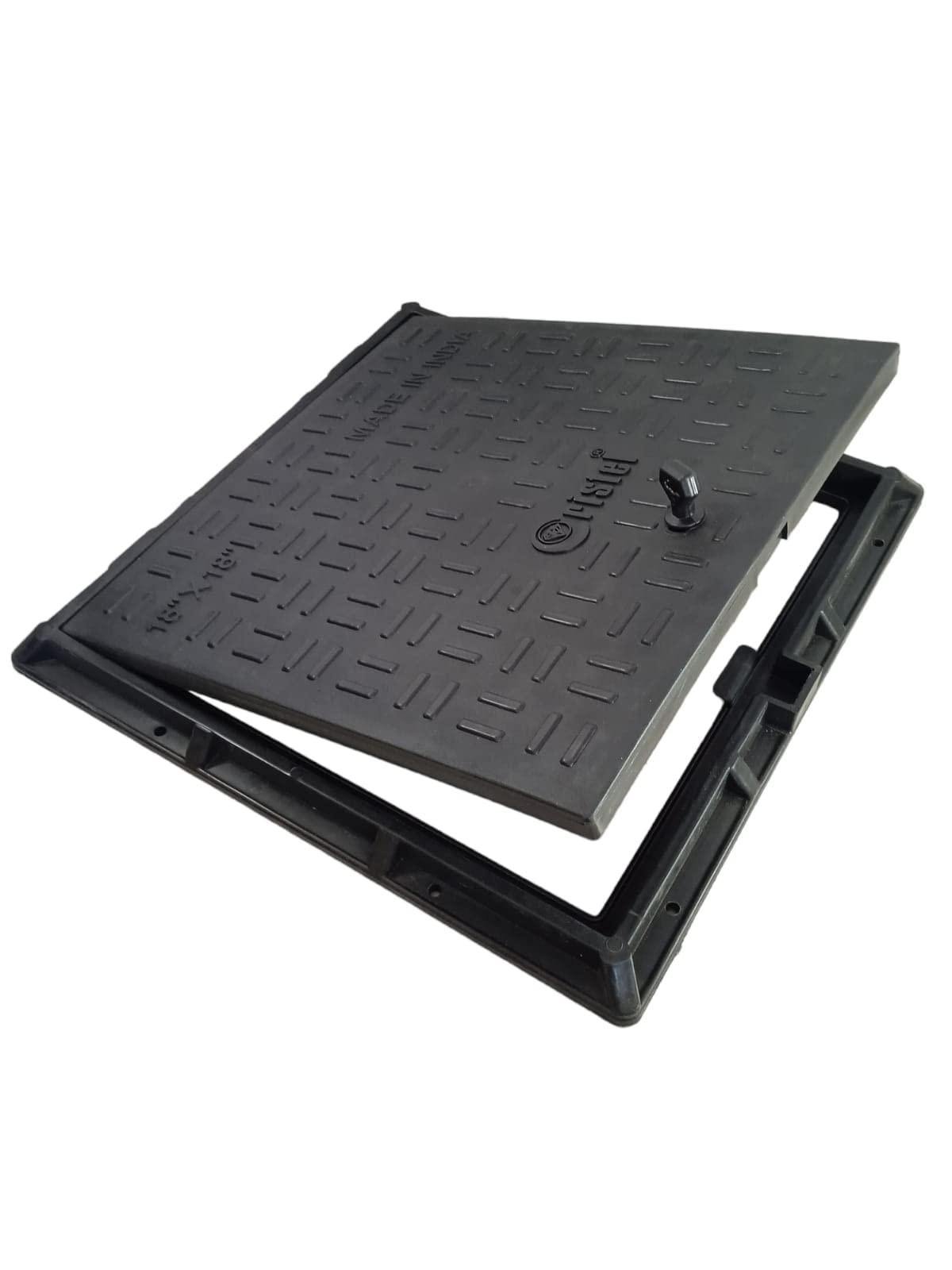 Generic Cristle PVC Manhole Cover Floor | Drainage Cover | Chamber Cover (1 pcs) (18 x 18)