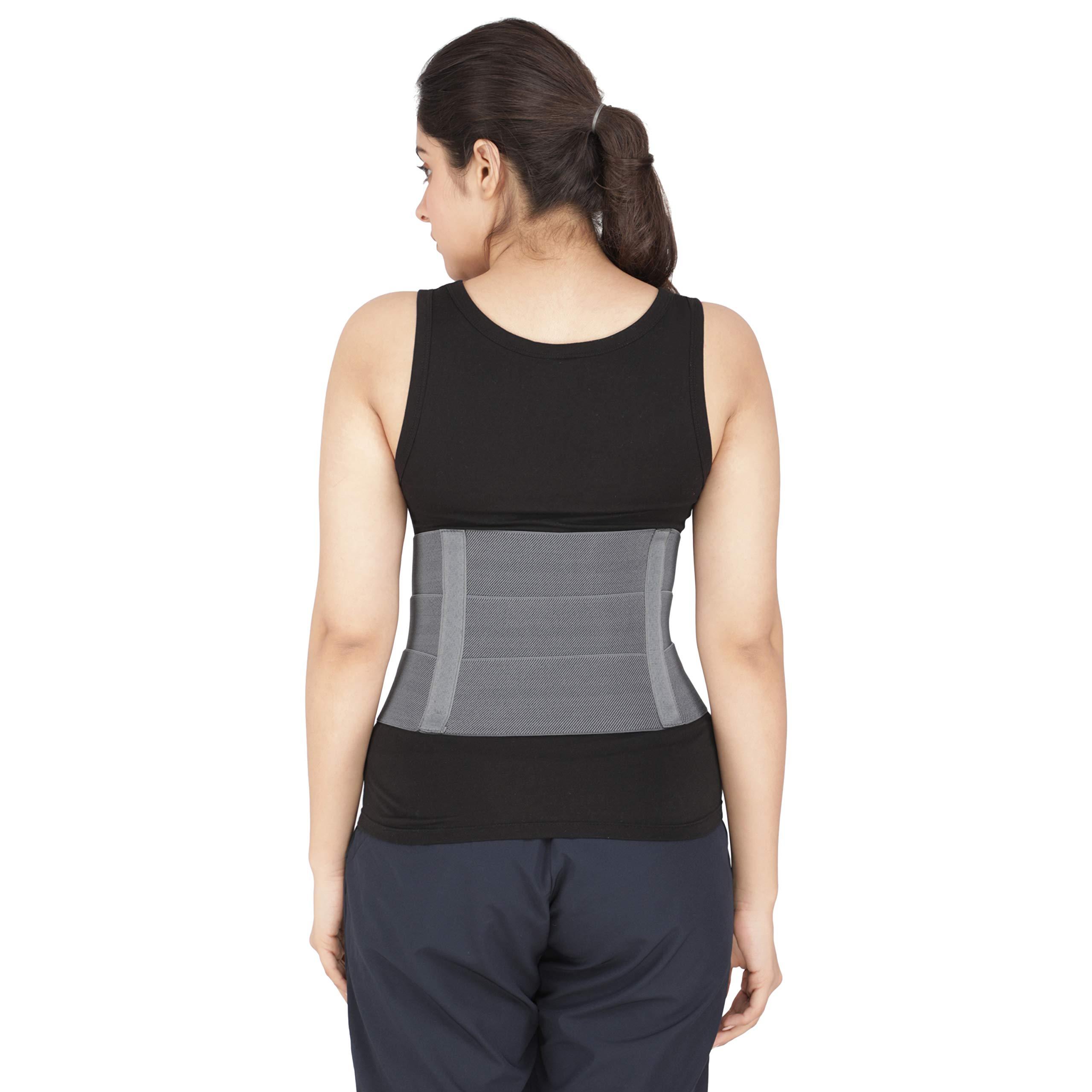 Clubby Clubby Cotton 3-inch abdominal belt after delivery for tummy reduction, Belly trimmer fat reduction abdominal binder. (Grey, L)(34-38) Inch Waist