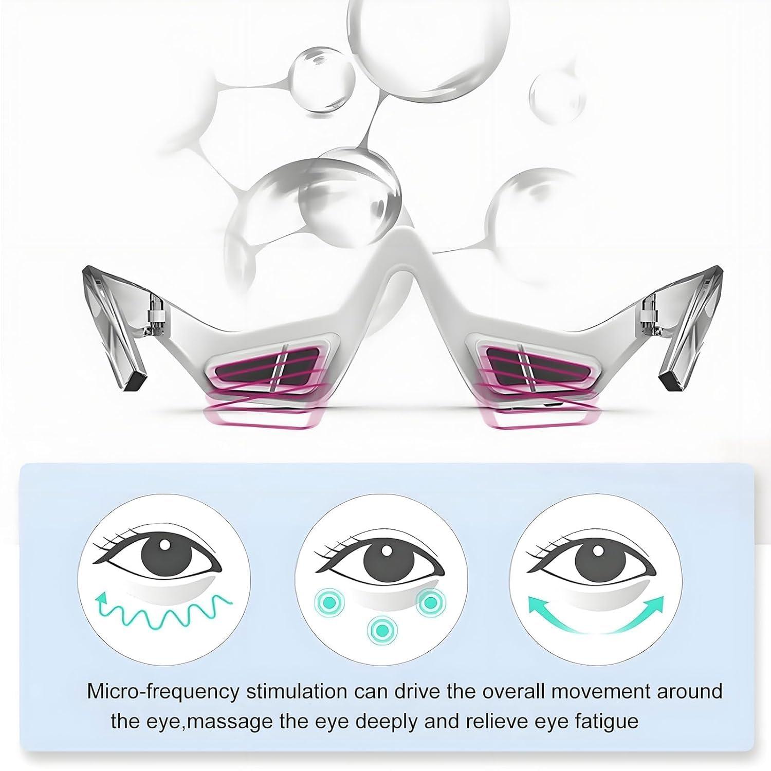 SEAHELTON SEAHELTON Revital Eyes Red Light Glasses, Revitaleye Therapy Advanced Under-Eye Renewal Therapy,Revitaleyes Microcurrent Eye Beauty Device, Diminishes Dark Circles and Wrinkles, Universal size, White