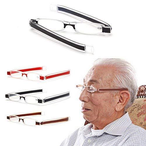 AEC AEC ID 180 Library 1 Rotating Tube Pen Clip Folding Reading Glasses (+1.75, Brown)
