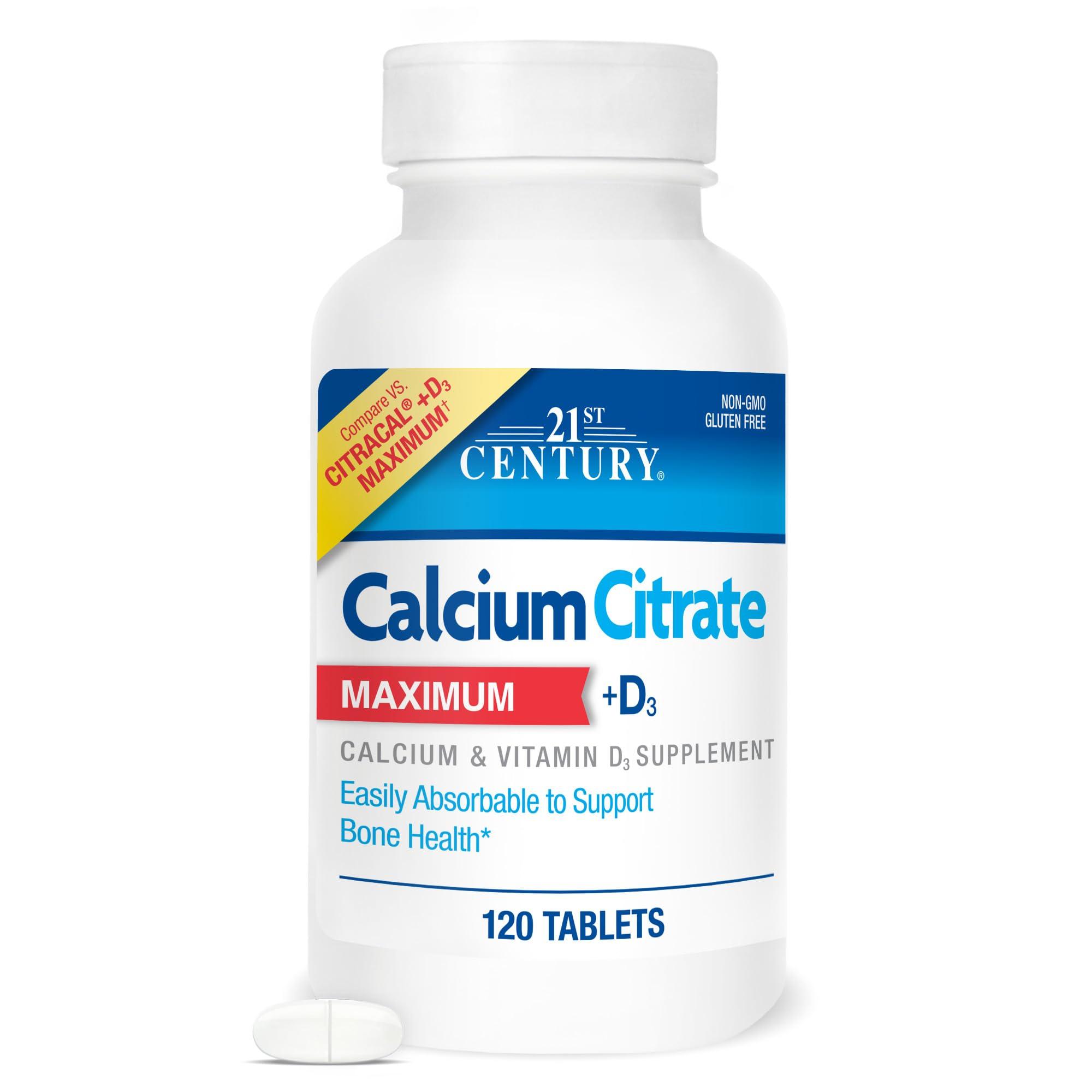 21ST CENTURY 21st Century, Calcium Citrate Maximum + D3, 120 Tablets