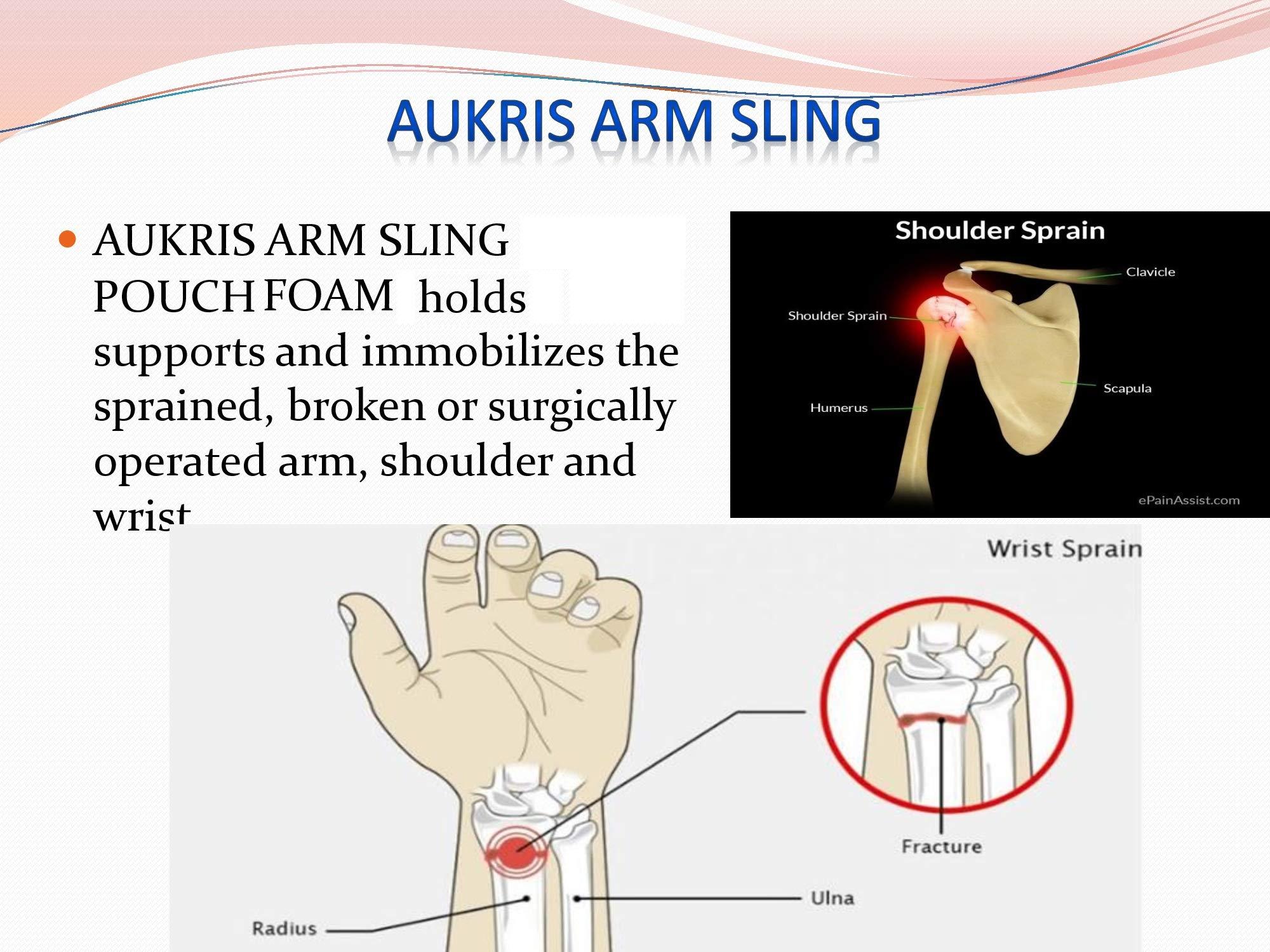 AUKRIS AUKRIS Arm Sling Pouch Foam for arm, shoulder, wrist, hand support - Small, Blue