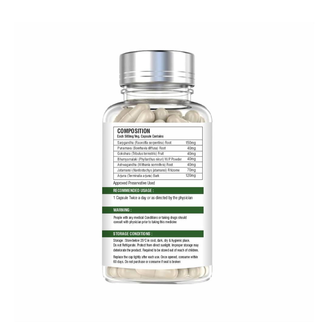 MOKSHVEDA MOKSHVEDA BP Control used for Blood pressure, Ayurvedic Medicine, Hypertension Management - 60 Capsules