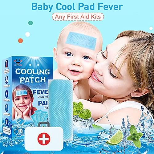 EASYEAH EasYeah Kids Cooling Patches for Fever Discomfort & Pain Relief, Cooling Relief Fever Reducer, Soothe Headache Pain, Pack of 10