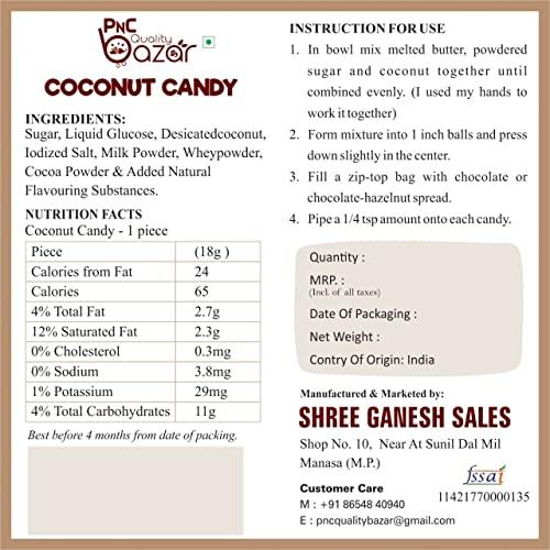 PNC Quality bazar PNC Quality bazar Coconut Peda | Real Coconut Toffee Candy | Soft & Chewy Nariyal Peda (1kg)