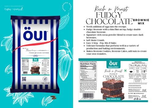 OUI OUI Rich n Moist Fudgy Brownie Mix I Egg based recipe I For Professional Bakeries | 3 Step - Prep, Mix & Bake | 5kg