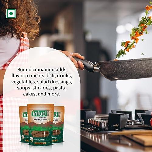 infud INFUD Cinnamon Quills/Surul Pattai/Authentic Ceylon Dalchini (25g) For Cooking Whole Spice (pack of 2)