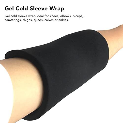 FOFY Gel Cold Arm Wrap, Gel Cold Pack Pain Relief Treatment for Biceps Reduces Elbow Injuries (Black S)
