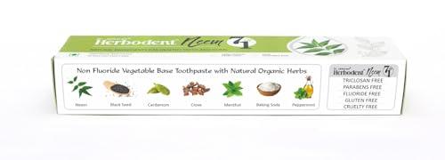 Herbodent Herbodent NEEM 7 in 1 Toothpaste - 185g Pack of 4 | Organic Herbs - Neem, Black Seed & Xylitol for Anti Cavity -Cardamom & Mint for Taste & Freshness-Baking Soda for Excellent Cleaning