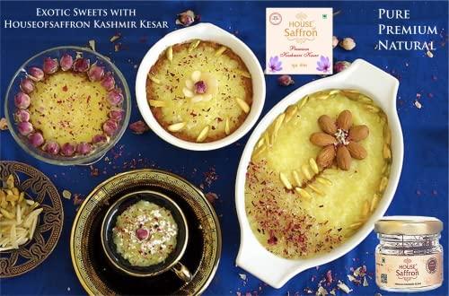 Shalimar saffron House of Saffron 5grams Kashmir Mogra Kesar Premium Original Saffron for Pregnant Women, Milk, Cooking, Biryani, Skin, Grade A1+++ Natural All Red Long Threads Pure Keshar - 5g