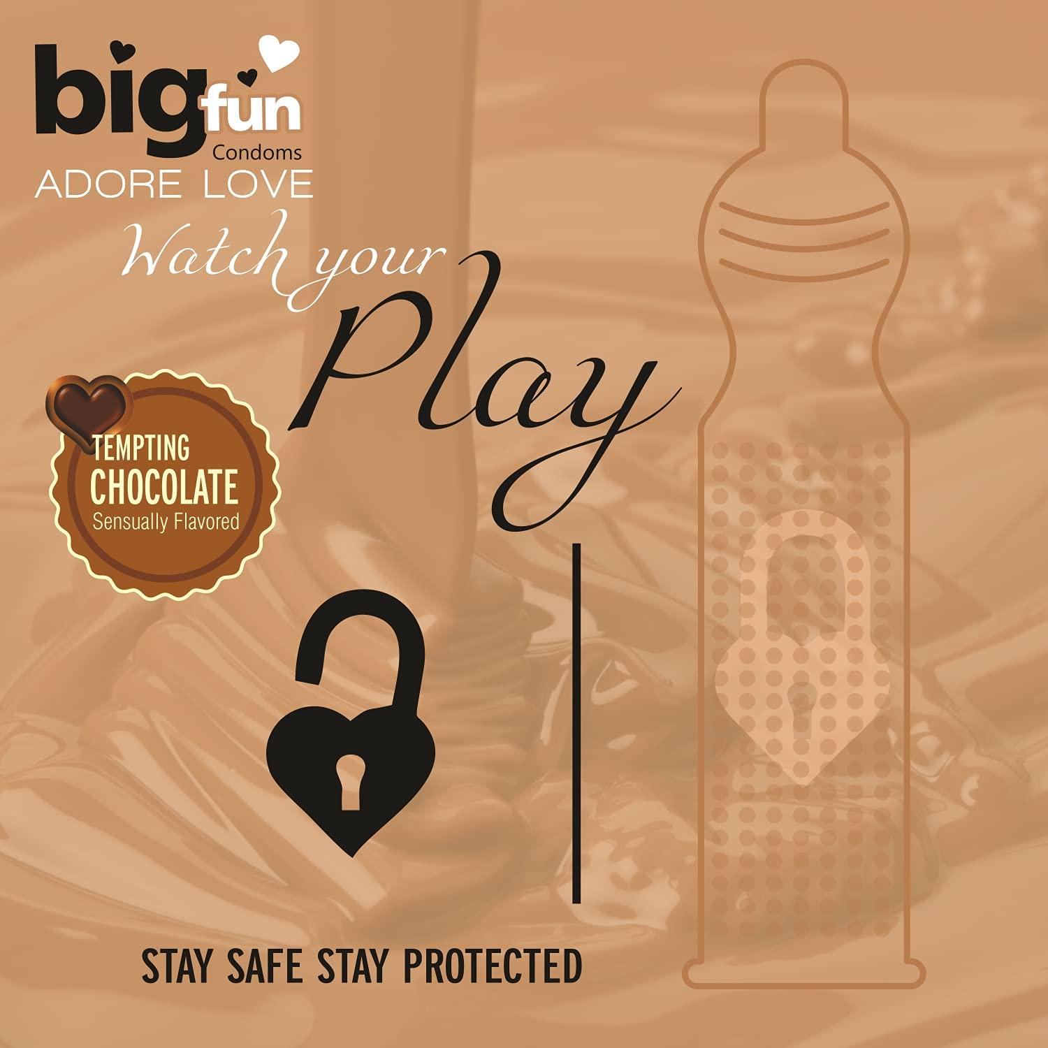 BIGFUN Bigfun Flavoured Condoms Combo Pack of 10(3Pcs Each Pack) | Dotted, Ribbed & Contoured Long Lasting Condoms For Men | Tempting Chocolate Flavored (Total 30 pcs)