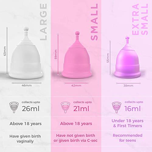 PEESAFE Pee Safe Menstrual Cup Medium + Large | Odour & Rash Free | Leakage Proof | Infection Free | Made With Medical Grade Silicone | Reusable Cups