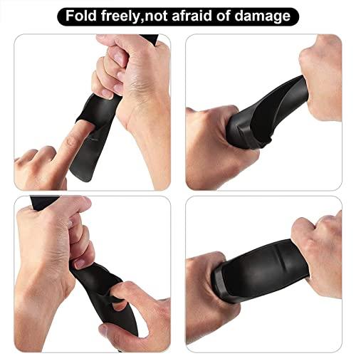 Viniso Razor Case Portable Silicone Razor Holder Case Compatible with Gillette Razor, Soft Shaver Cover Bag Waterproof Travel Razor Carrying Case for Manual Razors (Black+Blue)