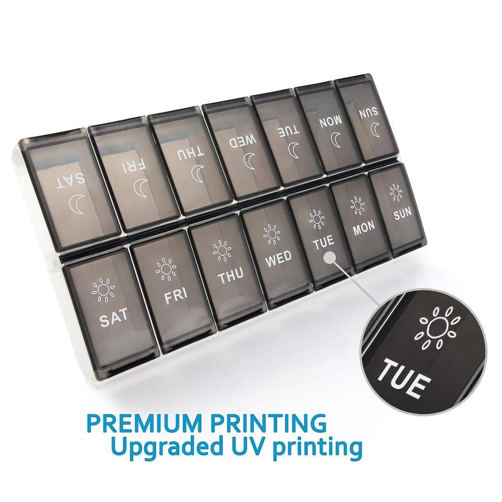 mossime Mossime XL Large Daily Pill Organizer 2 Times a Day, Extra Jumbo 7 Day Pill Box Am Pm, Weekly Day Night Vitamin Holder, Medicine Organizer, Big Pill Container, Medication Dispenser 14 Compartments