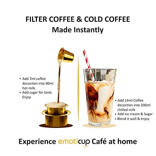 emoticup Emoticup Ready to Use, Instant Filter Coffee Decoction/120ml Coffee Liquid.(7ml x 15cups), Add Hot Milk & sugar for perfect filter coffee.