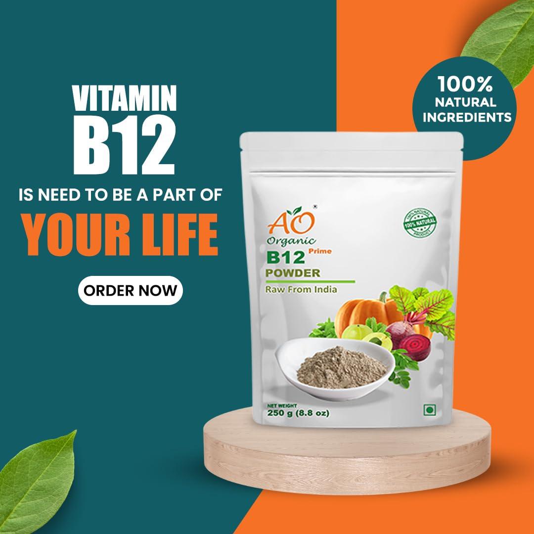 AO ORGANIC AO Organic NeuroBoost B12 Synergy: Synergistic B12 supplement enhancing neural function and metabolic processes for optimal vitality. |250GM|
