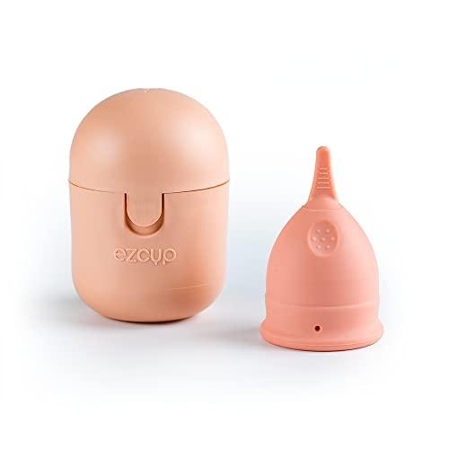 Ezcup Ezcup Reusable Menstrual Cup For Women With An Easy-To-Use Portable Sterilising Container, 100% Medical Grade Silicone, Fda Approved, Up To 8-10 Hours Use (Large) - Pink, Pack Of 1