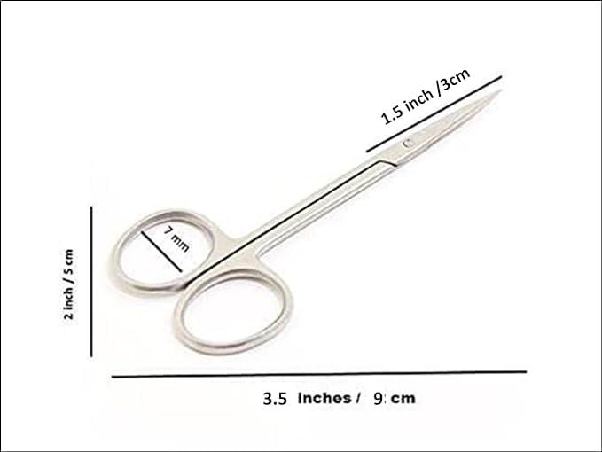 Fab Nation Fab Nation Stainless Steel SMALL Scissors for Eyebrow Grooming, Nose/Beard/Facial/Bikini Hair Trimming, Manicure Pedicure Cuticles Scissors - small kenchi (Pack of 3)