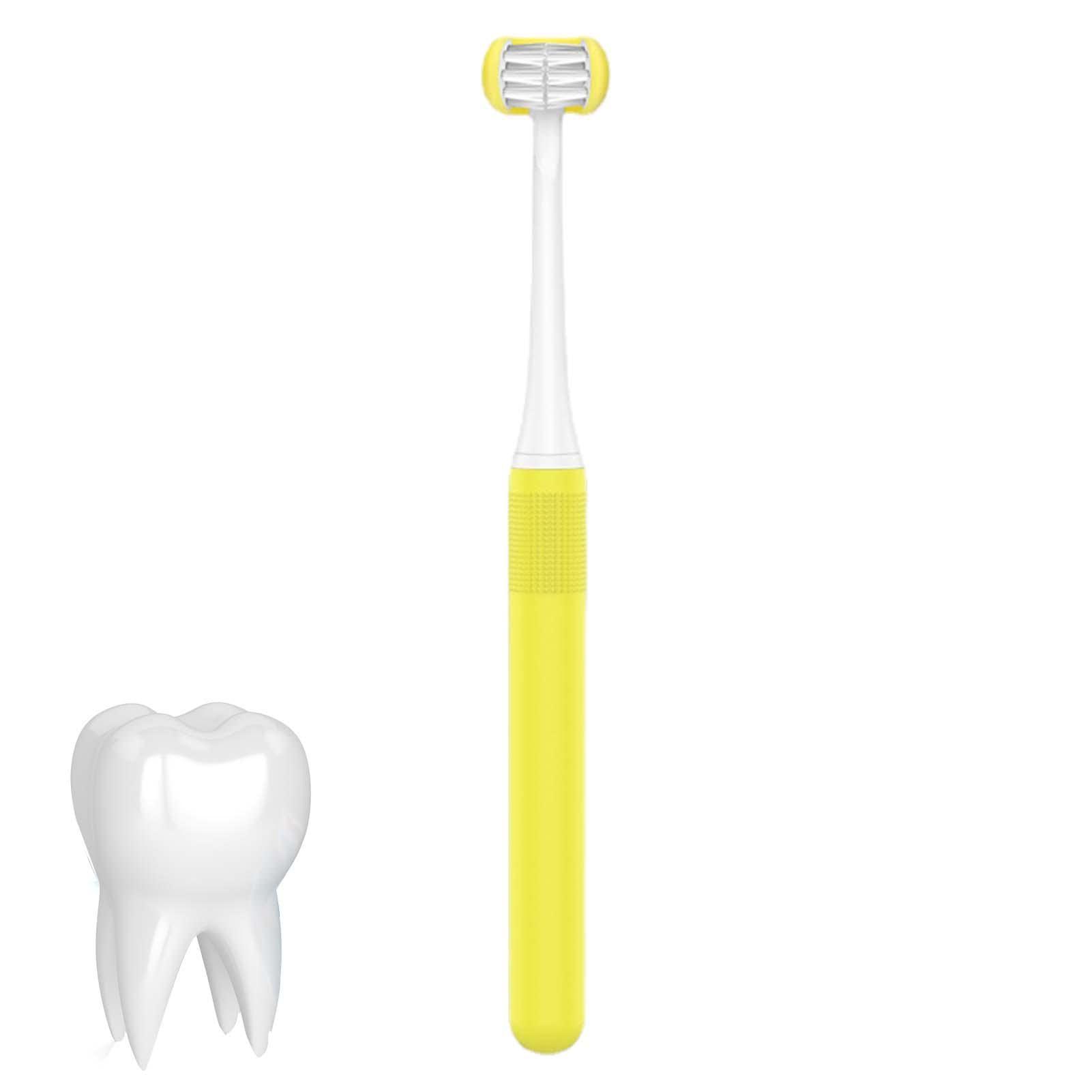 Generic 3-sided Toothbrush | Autisms Sensory Toothbrush,Triple Bristle Toothbrush Head Special Needs Toothbrush Soft Bristle Toothbrush for Adult Children, Special Needs