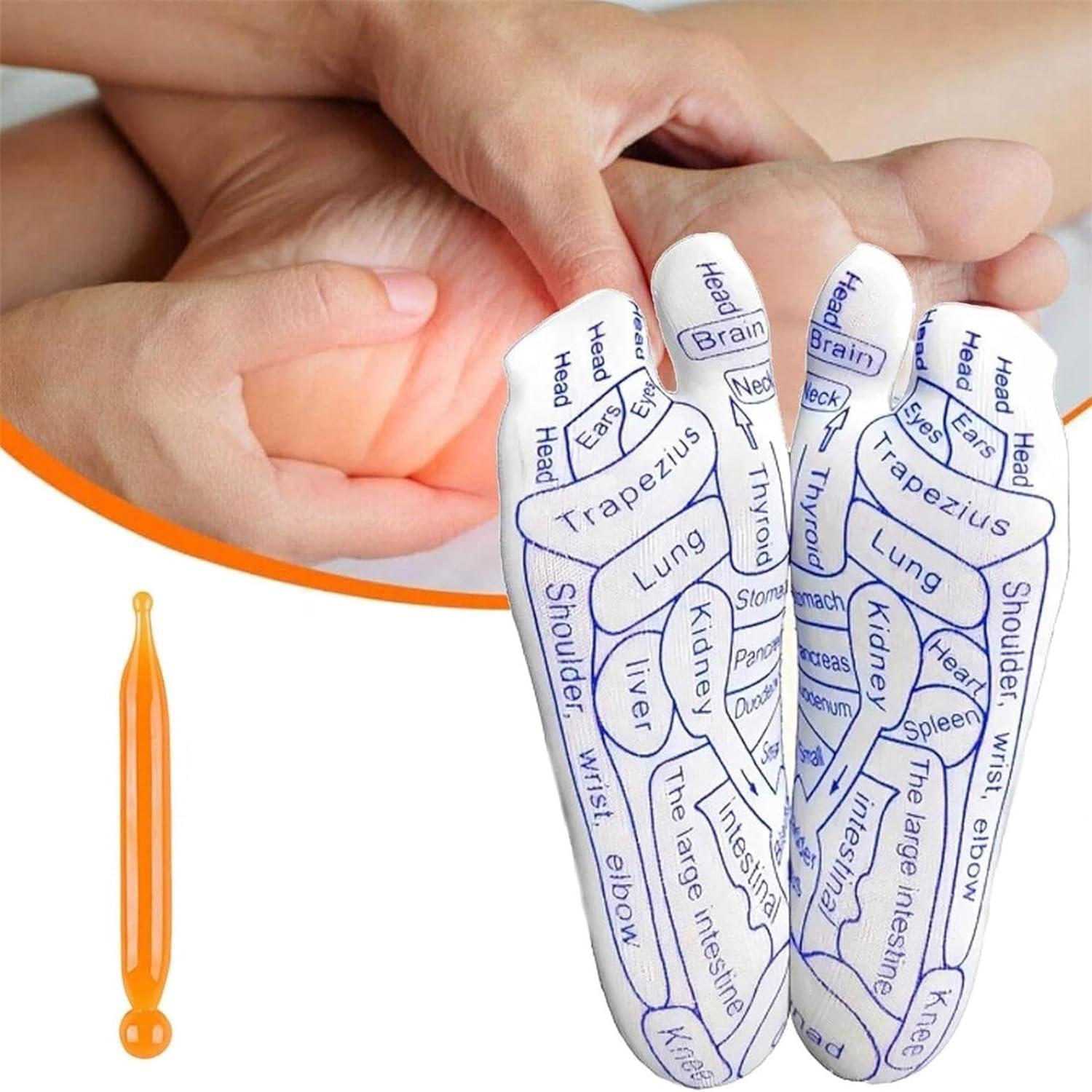 Zorzel Zorzel Foot Reflexology Sock Set with Massage Tool, Acupressure Reflexology Socks Relief Body Stress & Aches, Feet Acupuncture Point Massage Pen Health & Wellness Messager Socks