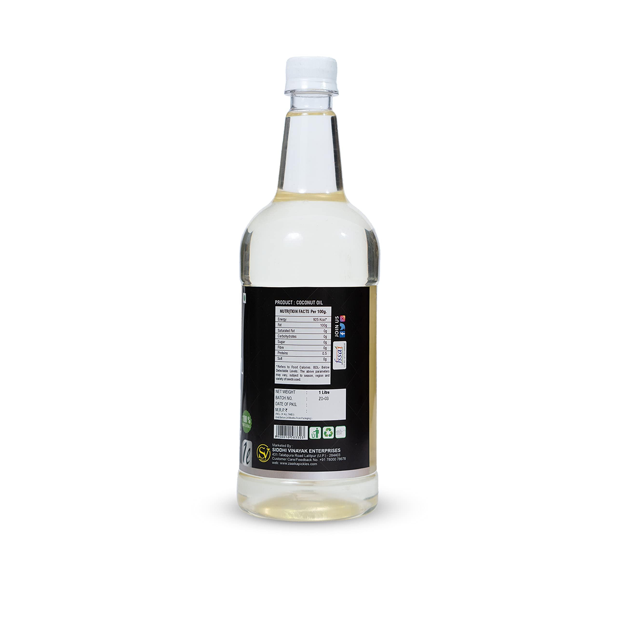 ZAAIKA ZAAIKA Cold Pressed Vergin Coconut Cooking Oil - 1L