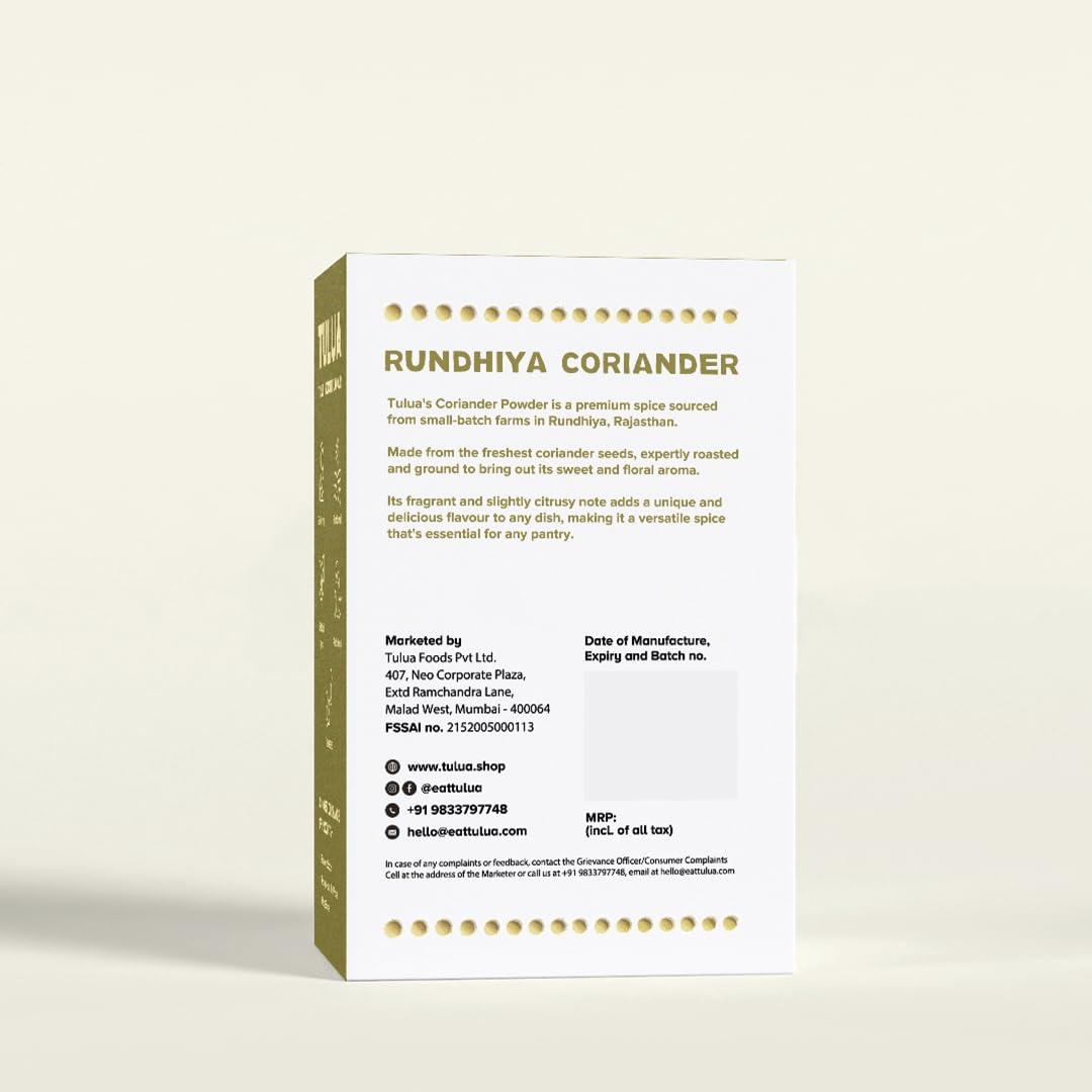 Tulua Tulua Coriander Premium Powder (Dhaniya) - 100gm Each Pack of 2 | Naturally Processed and Grounded with Natural Oils | 100% Natural and Organic | Made with Freshest Coriander Seeds