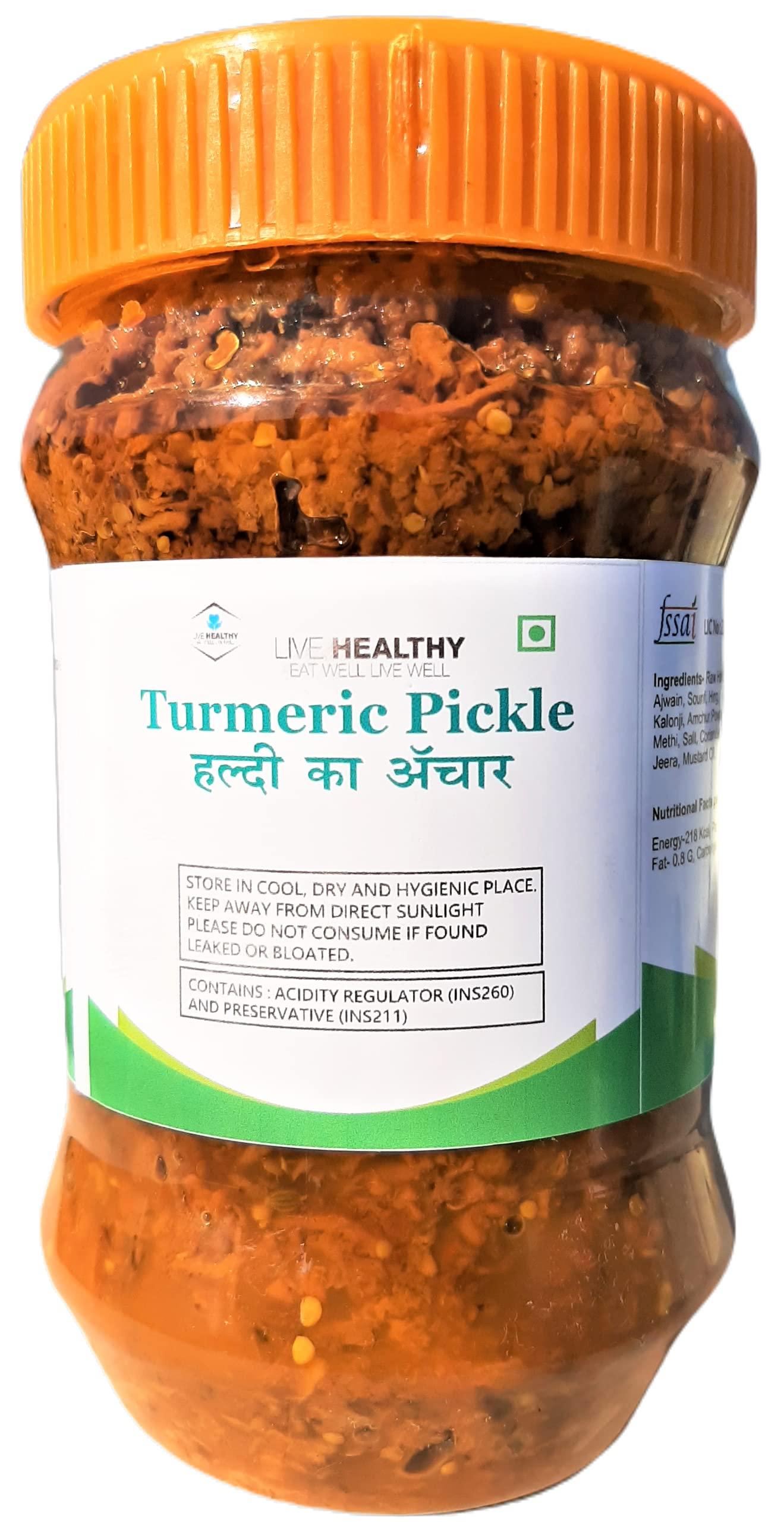 Generic \"Live Healthy\" Homemade Haldi/Turmeric Pickle/Achaar | Pack of 1 (Kachchi Haldi ka achar, 500 Grams)