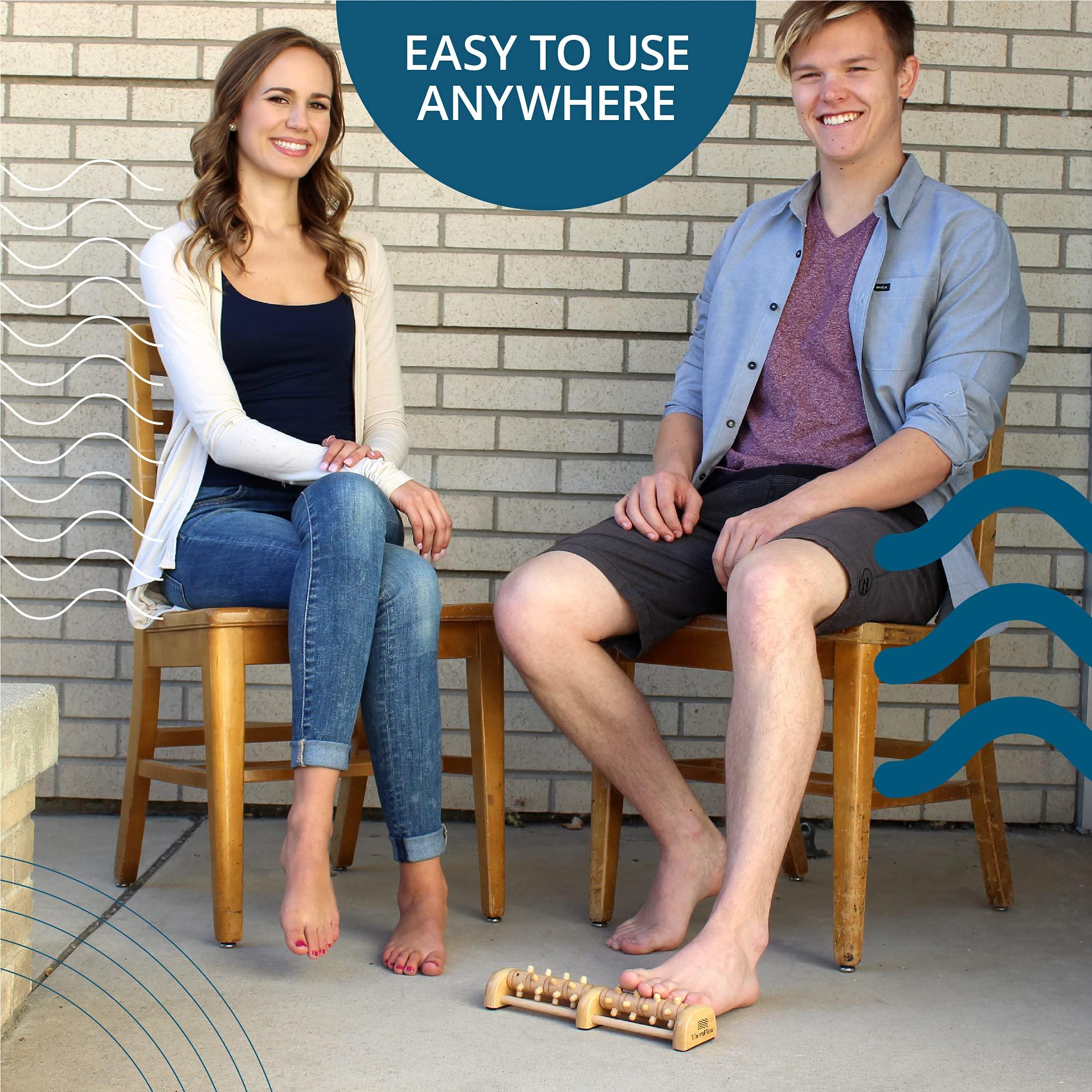 TheraFlow TheraFlow Deep Tissue Acupressure Foot & Heel Massager Roller (Dual Foot) - Reflexology Tool For Myofascial Release & Trigger Point Acupressure