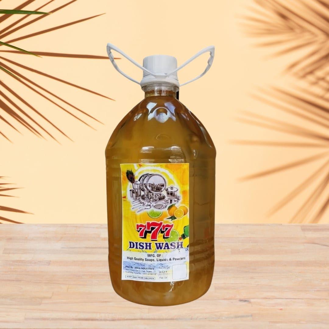 Asha Asha 777 Dish Wash Liquid Gel | Utensils Cleaner 5 L Lemon & active salt, Refreshing, Antibacterial, Leaves no residue,Fast Cleaner for all types of Utensils, Dishwasher Liquid, Refill Can