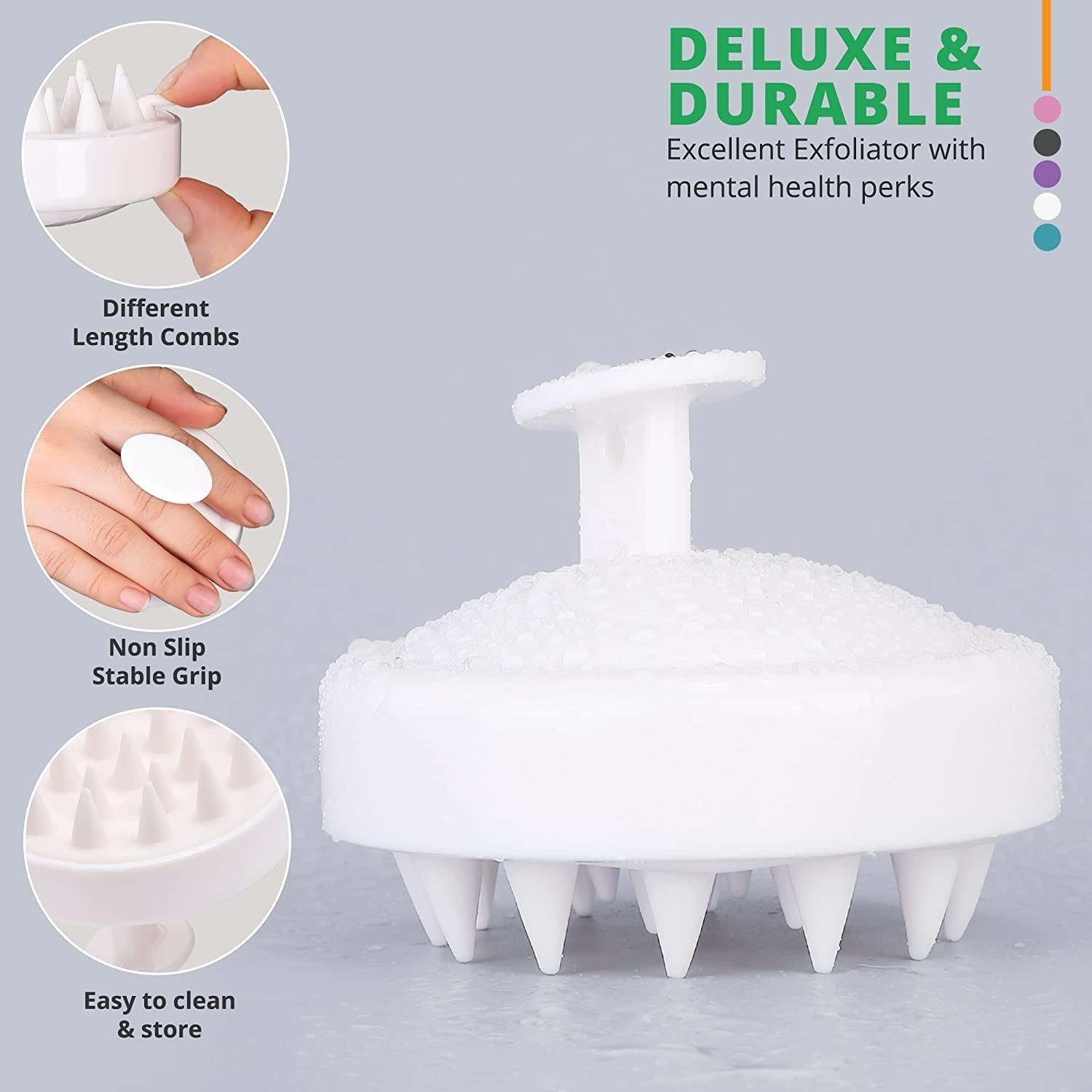 Renesmee RENESMEE Hair Scalp Shampoo Massager Brush - Silicone Bristles - White