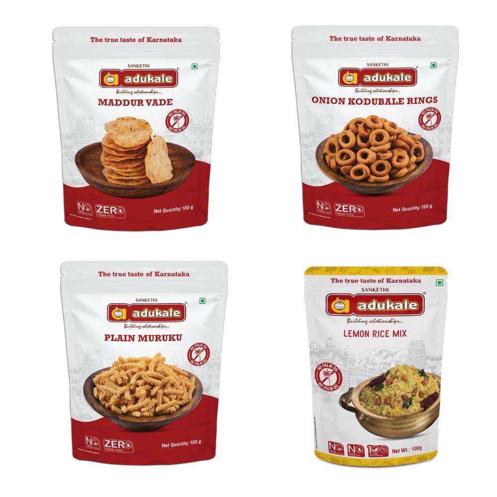 adukale Adukale Snack Superstars | No Palm Oil | - Combo (FREE Lemon Rice Mix worth Rs.50)