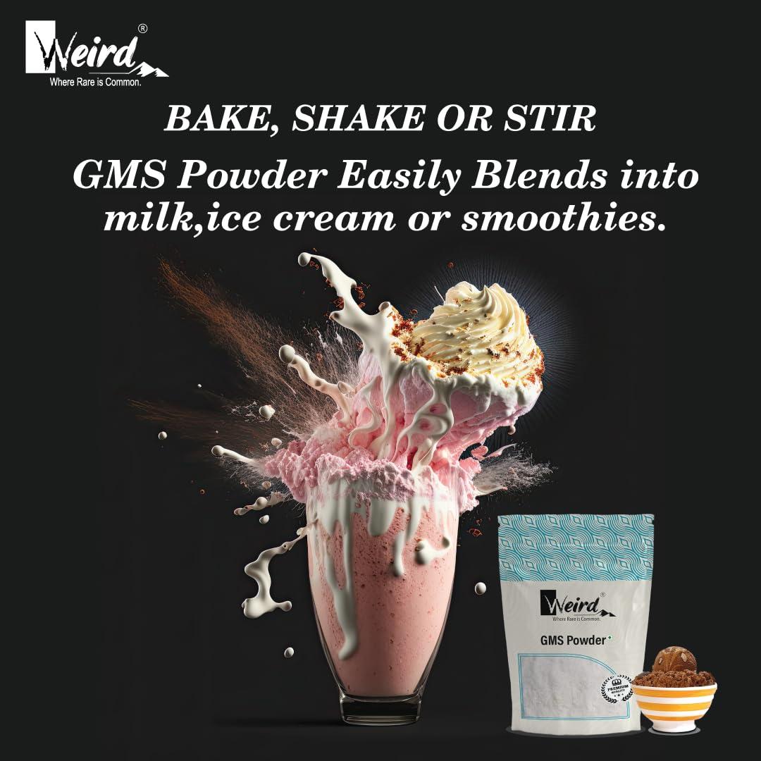Weird Road GMS Powder For Ice Cream and Kulfi | Glyceryl Mono Stearate | Food Grade (250GM)