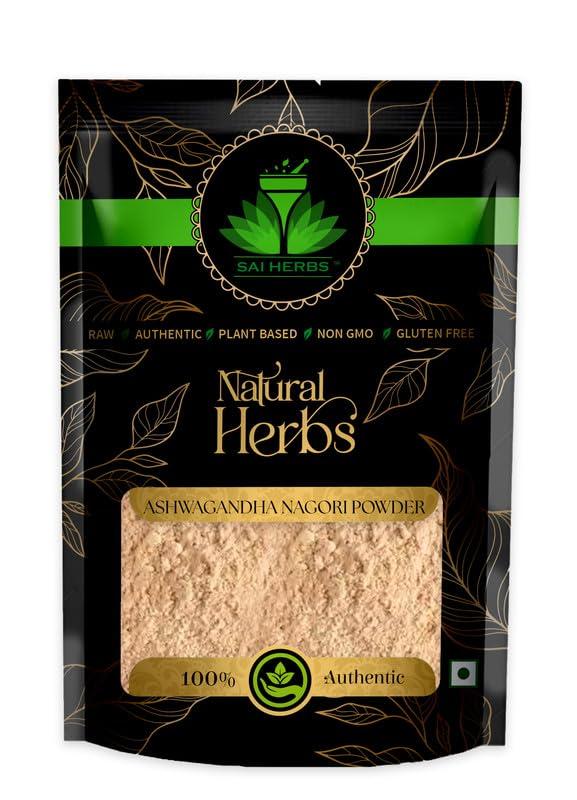 SAI HERBS SAI HERBS Ashwagandha Nagori Powder - Asgandh Nagori Powder - Ashwagandha Root Powder - Withania Somnifera - Muscle Gainer - Immunity Booster - Stress Relief - Stamina - Pure & Natural (500 Grams)