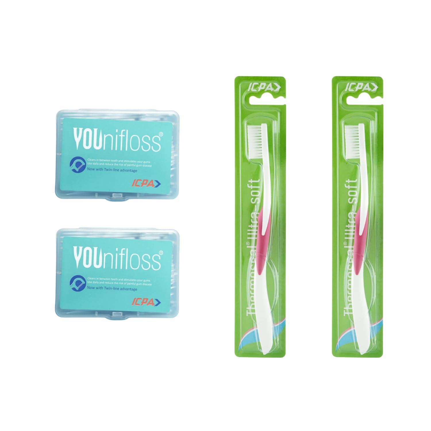 ICPA ICPA Ultrasoft Toothbrush (Pack Of 2) and Younifloss (Pack Of 2)