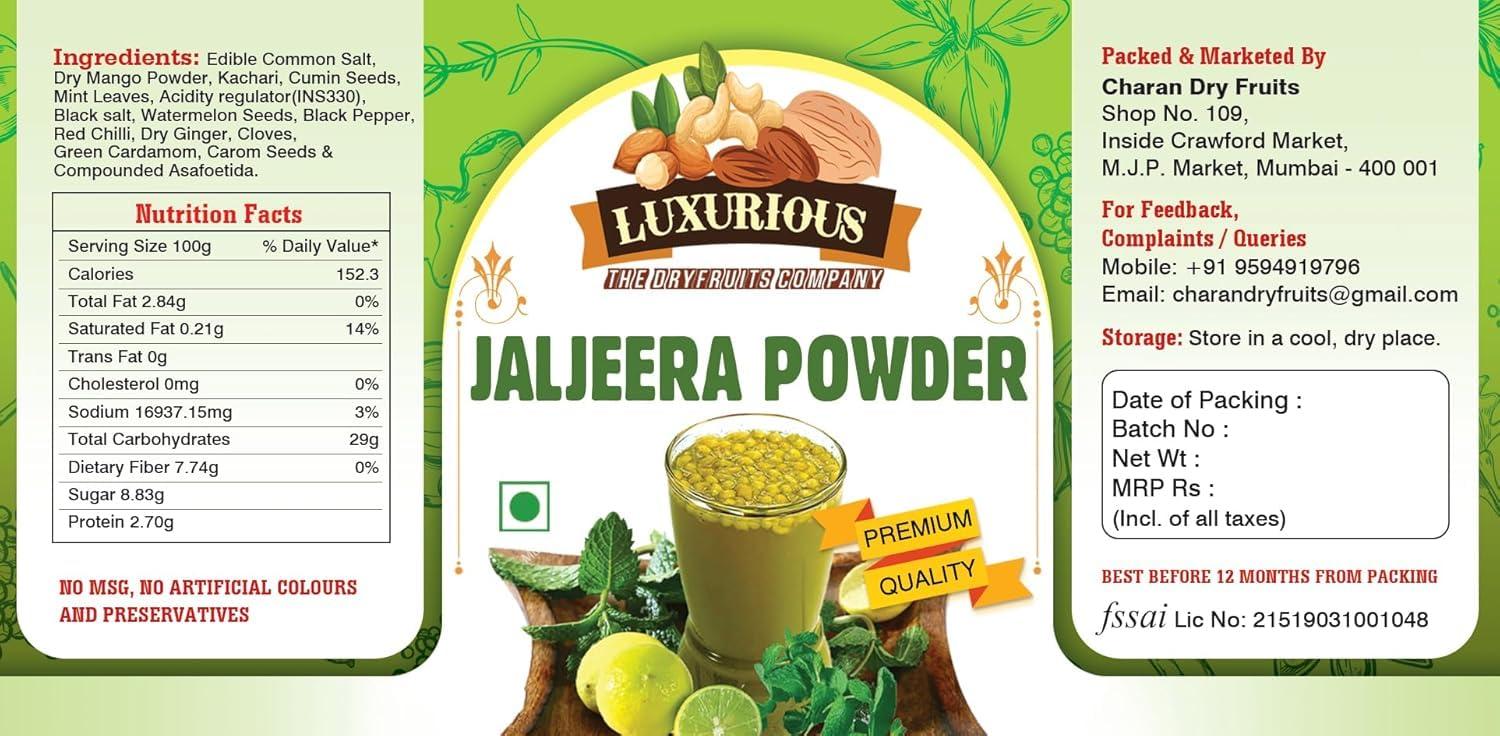 LUXURIOUS LUXURIOUS - Authentic Jaljeera Powder for Flavorful Beverages and Snacks (500 Gm)