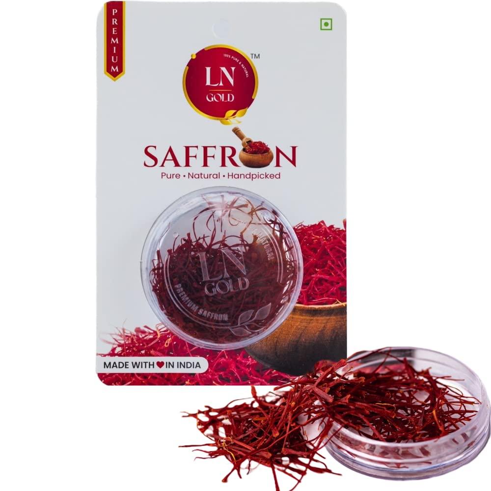 LN Gold LN Gold Saffron 20 x 0.5gm - Saffron/Kesar/Kesari, Keshar, Saffron Flakes, Kesar Long Threads | Whole Spice and Herb | Best Saffron|Pure Saffron anti-inflammatory, immune-boosting, cures thyroid, antioxidant-rich and improves PMS symptoms. Regularis