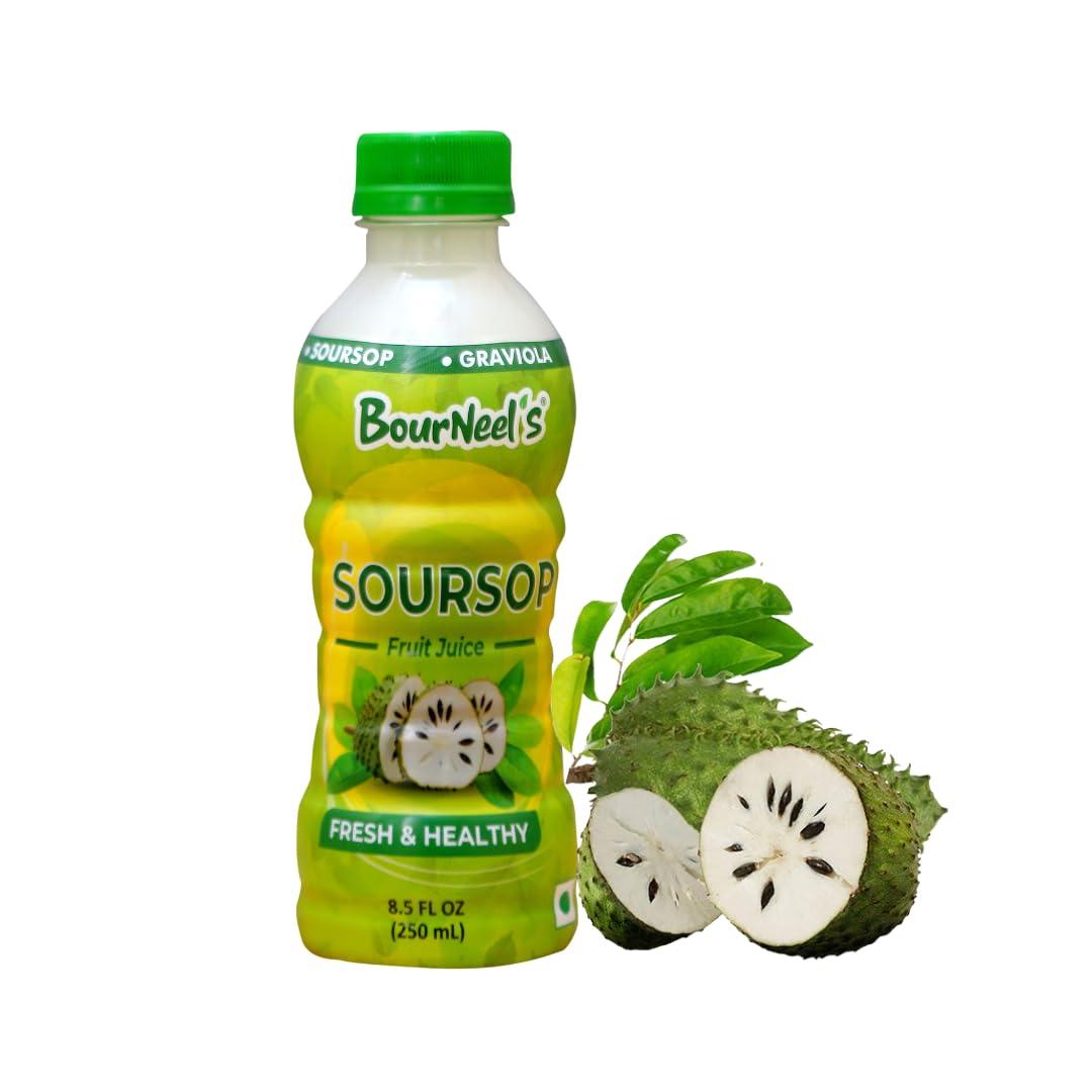 BourNeel's BourNeel\'s Soursop Fruit Juice 250ml Pack of 1 | Immunity Booster | Natural & Healthy Graviola Laxman Phal Fruit Pulpy Juice Drink | High Vitamin C |