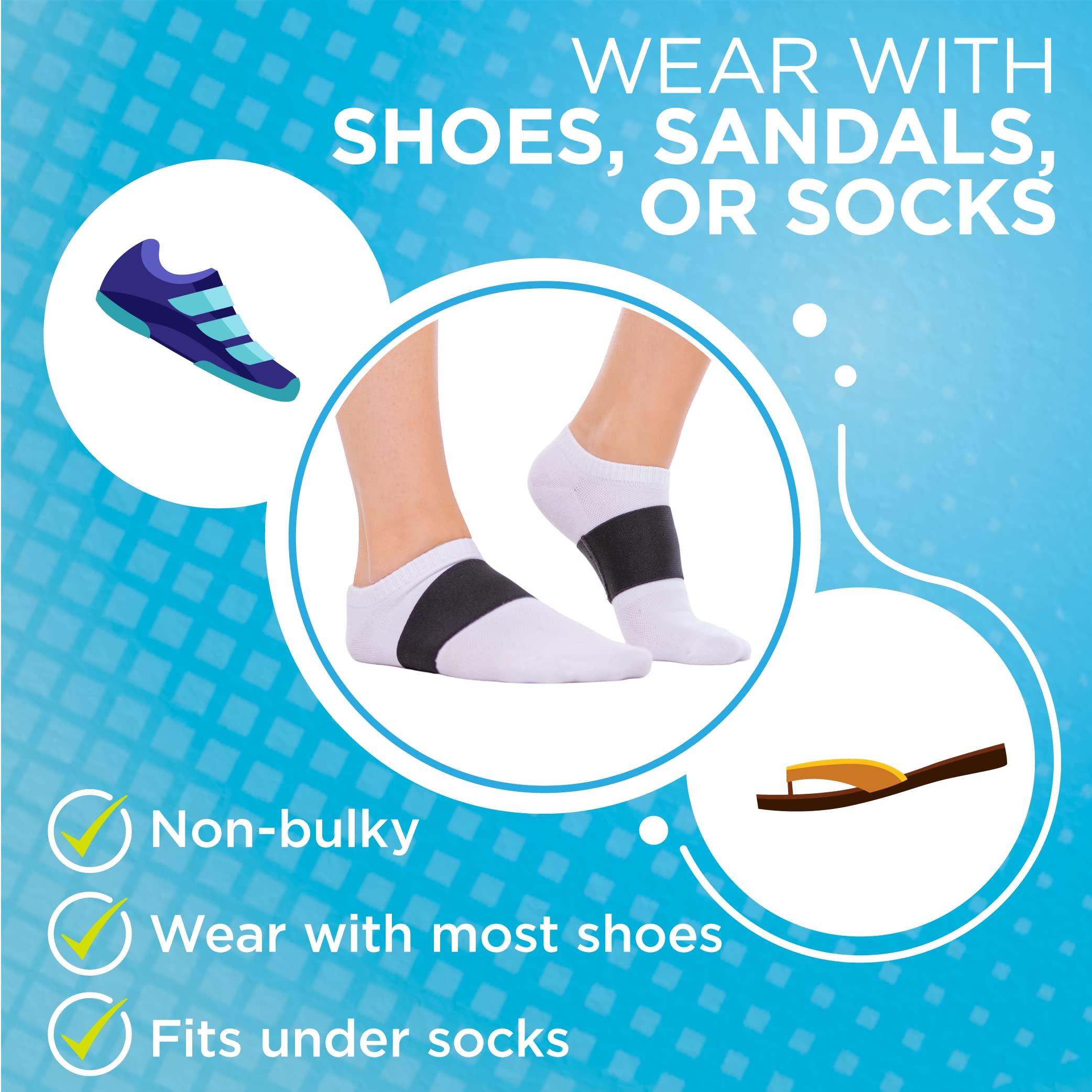 BraceAbility BraceAbility Plantar Fasciitis Arch Support Bands - Pair of Durable Foot Brace Compression Sleeve Inserts for Fallen Arches, Flat Foot Correction, Heel Spur Pain Relief and Muscle Strains (Pack of 2)